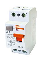 Выключатель дифференциальный (УЗО) ВД1-63 2п 32А 30мА тип AC | код. SQ0203-0010 | TDM